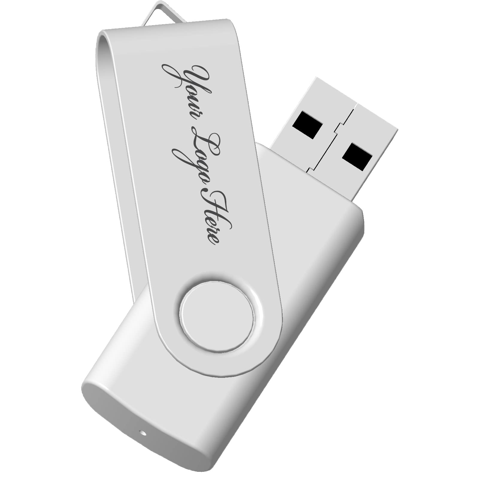 [25 Stück] USB-Flash-Laufwerk mit benutzerdefiniertem Logo 1GB 25er-Pack, JBOS Großpackung, personalisierte USB-Sticks mit Ihrem Logo, individuell gestaltete Werbeartikel - Weiß