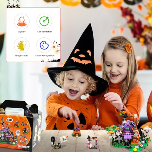 moomoo baby christmas building blocks toys for kids 6 in 1 building blocks gifts for boys and girls halloween building toys party favors