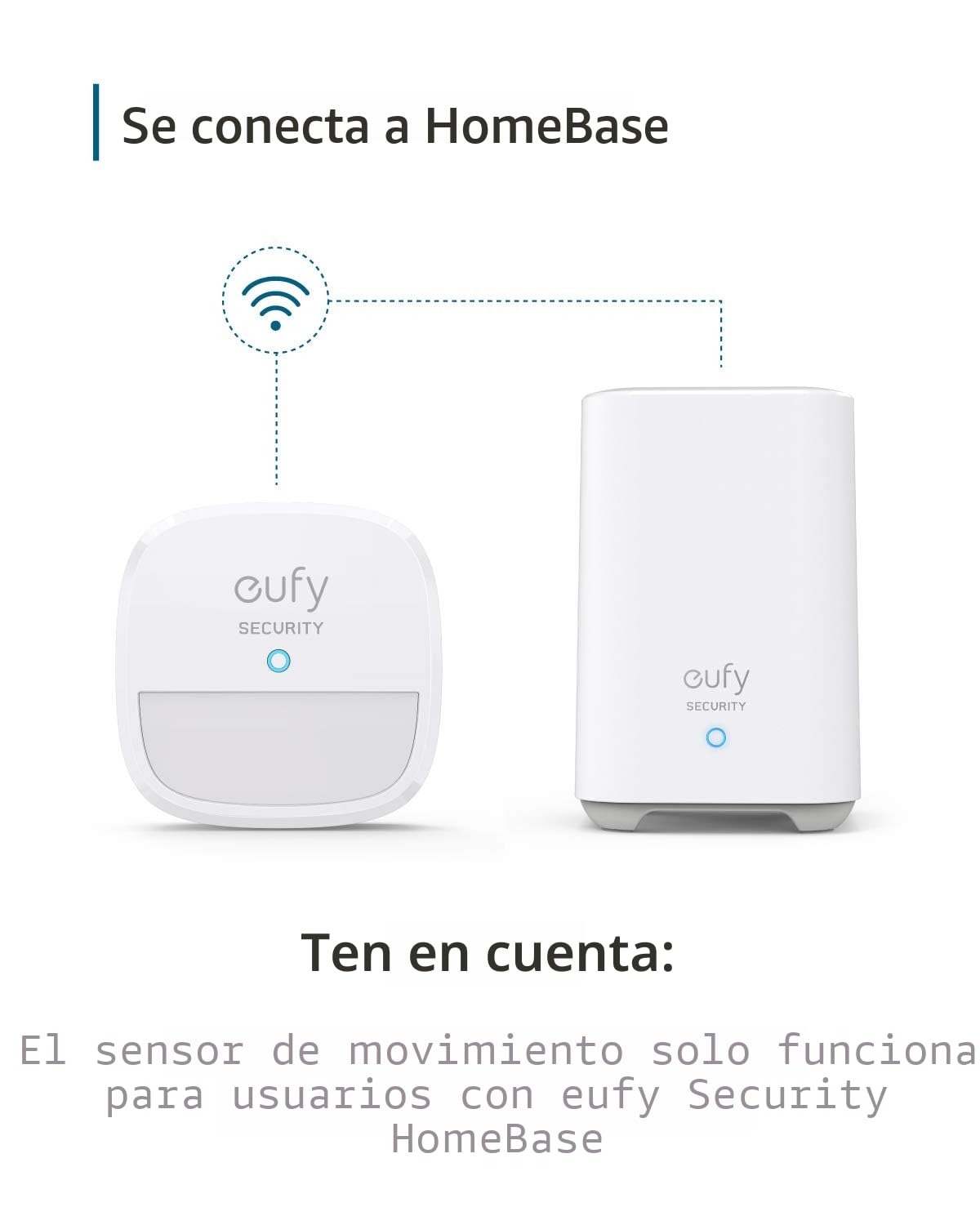 Sensor de Movimiento, eufy Security Home Alarm System Motion Detector, 100° Campo de visión, 9m de Alcance, 2 años de duración de la batería, sensibilidad Ajustable (Requiere HomeBase)