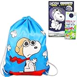 Snoopy Gift Set- Drawstring Bag, Peanuts Coloring Book, Stickers, and More
