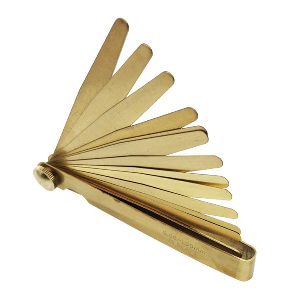 Spessimetro a doppia marcatura, Spessimetro metrico in ottone 13 o 20 lame 0,05-1,00 mm for progettisti ingegneri meccanici(0.05-1.00 20blades)