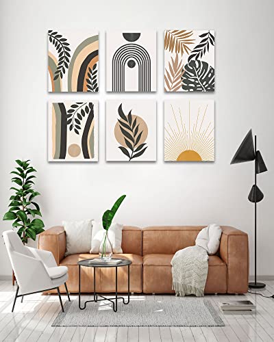 Boho Wall Art, Minimalist Wall Art, Boho Room Decor, Mid Century Modern Canvas Wall Art, Abstract Boho Wall Decor, Wall Painting For Living Room Bedroom Kitchen Office Home Decor Set Of 10, 8X10In #TOP4