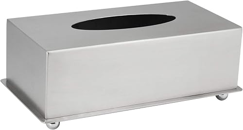 kimzcn Cubierta rectangular para caja de pañuelos Cubierta facial de papel de acero inoxidable dorado con circonio PVD cepillado, soporte de caja