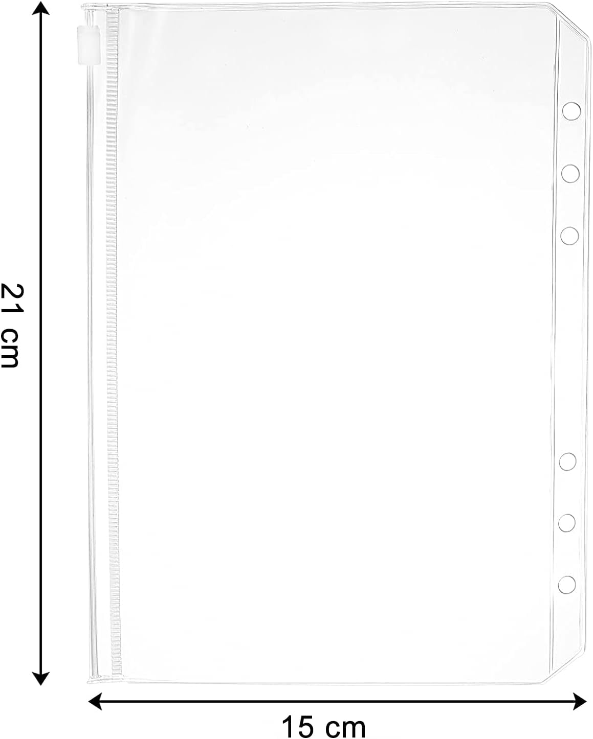 WUWEOT 50 Pack A5 Binder Pockets, 6 Holes Zipper Binder Pouch Folders