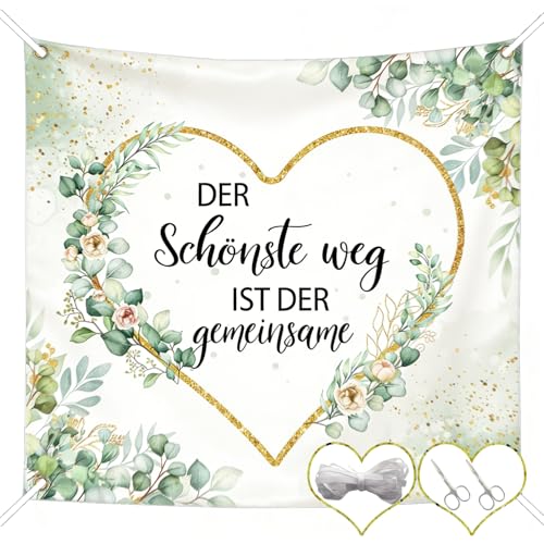 Hochzeitsherz zum Ausschneiden Hochzeitslaken mit 2 Scheren und 10m Seil 200x180cm Bettlaken mit Herz Hochzeitsspiele Hochzeitsdeko Standesamt Deko Überraschung Hochzeit Geschenke für Brautpaar