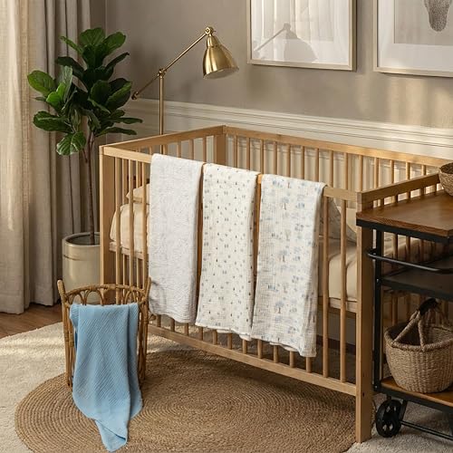 Image of GLLQUEN BABY Muslin Swaddle Blankets for Newborn Boys, Large 40''x38'' | 4Pk, 100% cotton, ultra soft and breathable, gentle on sensitive newborn skin, Multi-use as swaddle wrap, receiving blankets