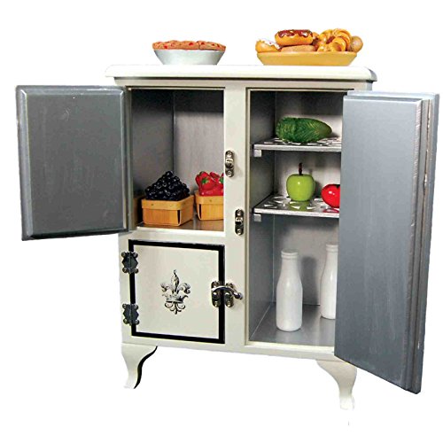 THE QUEEN'S TREASURES 18 Inch Doll Furniture, 1930's American Style Vintage Wooden Icebox for Kitchen Food Storage, Fits 18 Inch American Girl Dolls