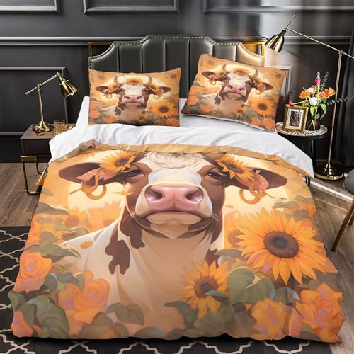 Linge de lit super douce effet 3D avec housse de couette 3 pièces - 2