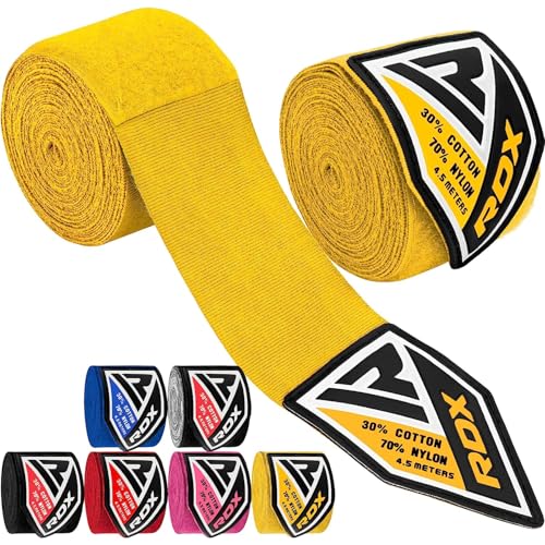 RDX バンテージ ボクシング インナー ハンドラップ キックボクシング 総合格闘技 練習 トレーニング HWX-R メンズ レディース (イエロー)