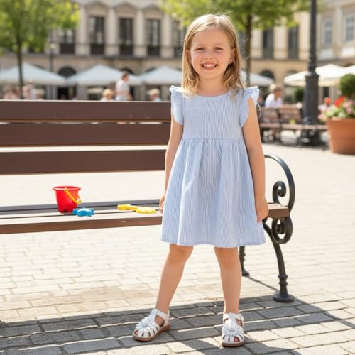 Image of Otter MOMO Girls Open Toe Princess Flat Sandals with Comfort Sole Summer Sandals