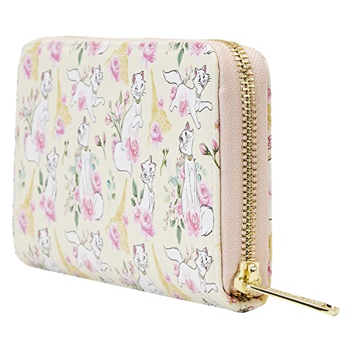 Loungefly Aristocats Duchess in Paris AOP Floral Faux Leather Zip Wallet3