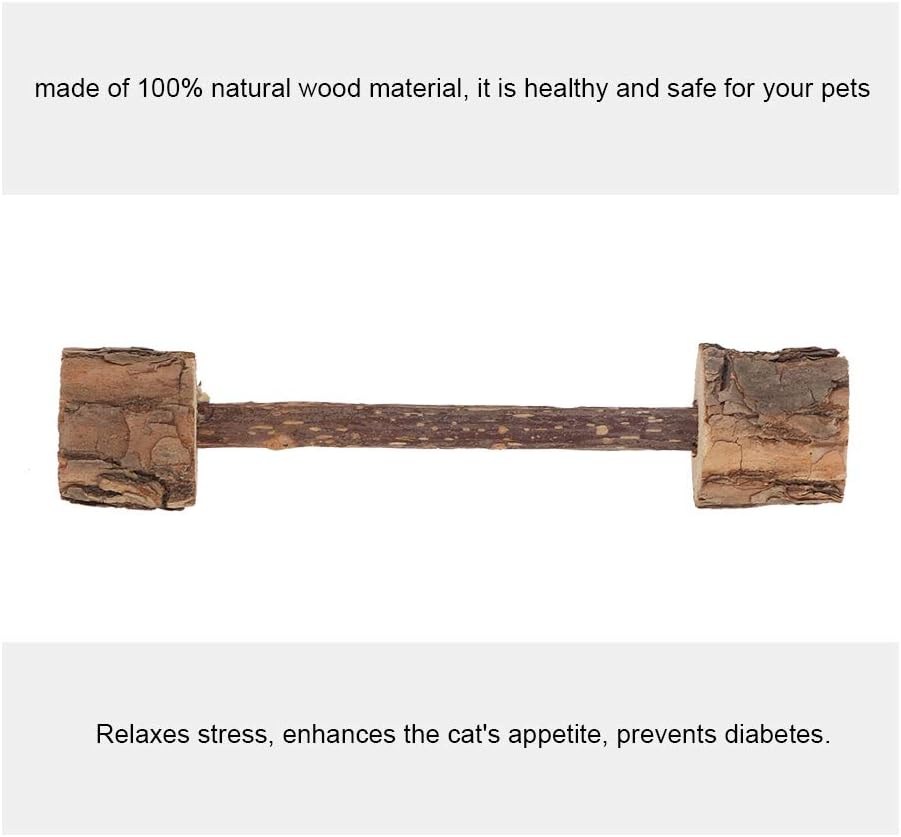 Cat Odontic Chew Sticks, Wooden Teeth Cleaning Snacks for Cats 6 Plus Months, Native Catnip Flavored Molar Toys, Plaque Remover Pet Treats for Oral Sanitation (dumbbel) image 5