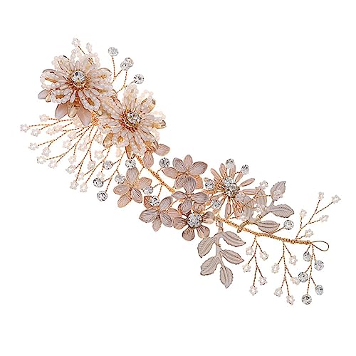 CALLARON 1 Pieza XIUHE Accesorios para el cabello novia oro nupcial boda sombreros de gama alta accesorio para el cabello dulce joyería elegante para el cabello aleación Dorado