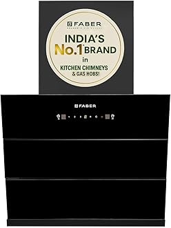 Bliss 60cm 1350m³/hr Filterless Kitchen Chimney | Slant Body | Autoclean Alarm|Moodlight | Touch&Gesture | 8Yr on Motor,2Yr Comprehensive Warranty by Faber | Hood Bliss FL SC HC BK IN 60, Black