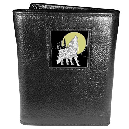 Siskiyou Howling Wolf Leather Tri-fold Wallet