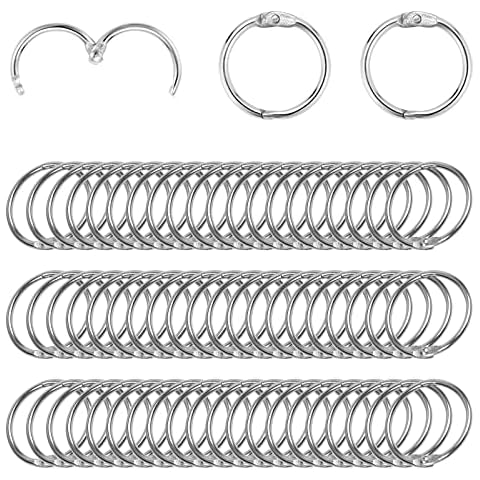 60Pcs 30mm/1.2 inch Loose Leaf Binder Rings Index Card Rings Small Book Rings for Flash Cards, Cue Cards, School, Office, Home Cover