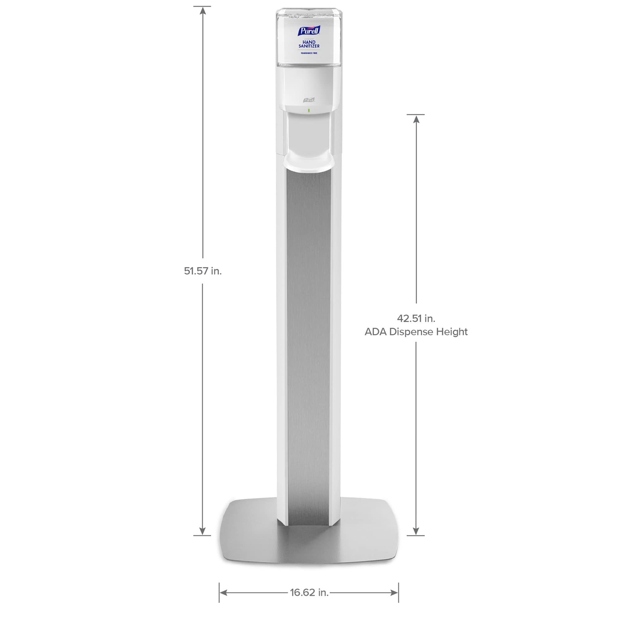 MESSENGER ES6 - Soporte para suelo con dispensador (plástico, 1200 ml), color plateado y blanco