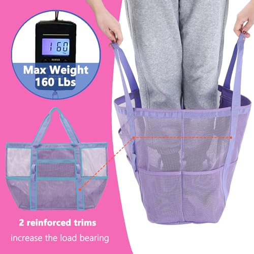 Image of Fammart Large Mesh Beach Bag for Women, Oversized Beach tote Swim Pool Bag