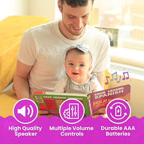 Coco Learns Spanish Vol. 1 | Musical Spanish Book & Bilingual Toy For Toddlers & Babies; Libros En Español Para Niños; Spanish Baby Book & Children’s Book; Learn Spanish For Kids, Niñas, Niños, Bebes #TOP5