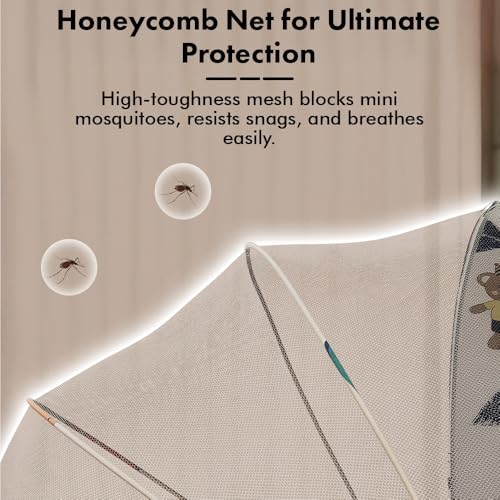 Image of StarAndDaisy Baby Mosquito net for Baby 0-12 Months for Infants, Toddlers Safe Baby, Breathable mesh-Mosquito Net for Baby's Peaceful Sleep, Baby Sleeping Mosquito net- Teddy Print