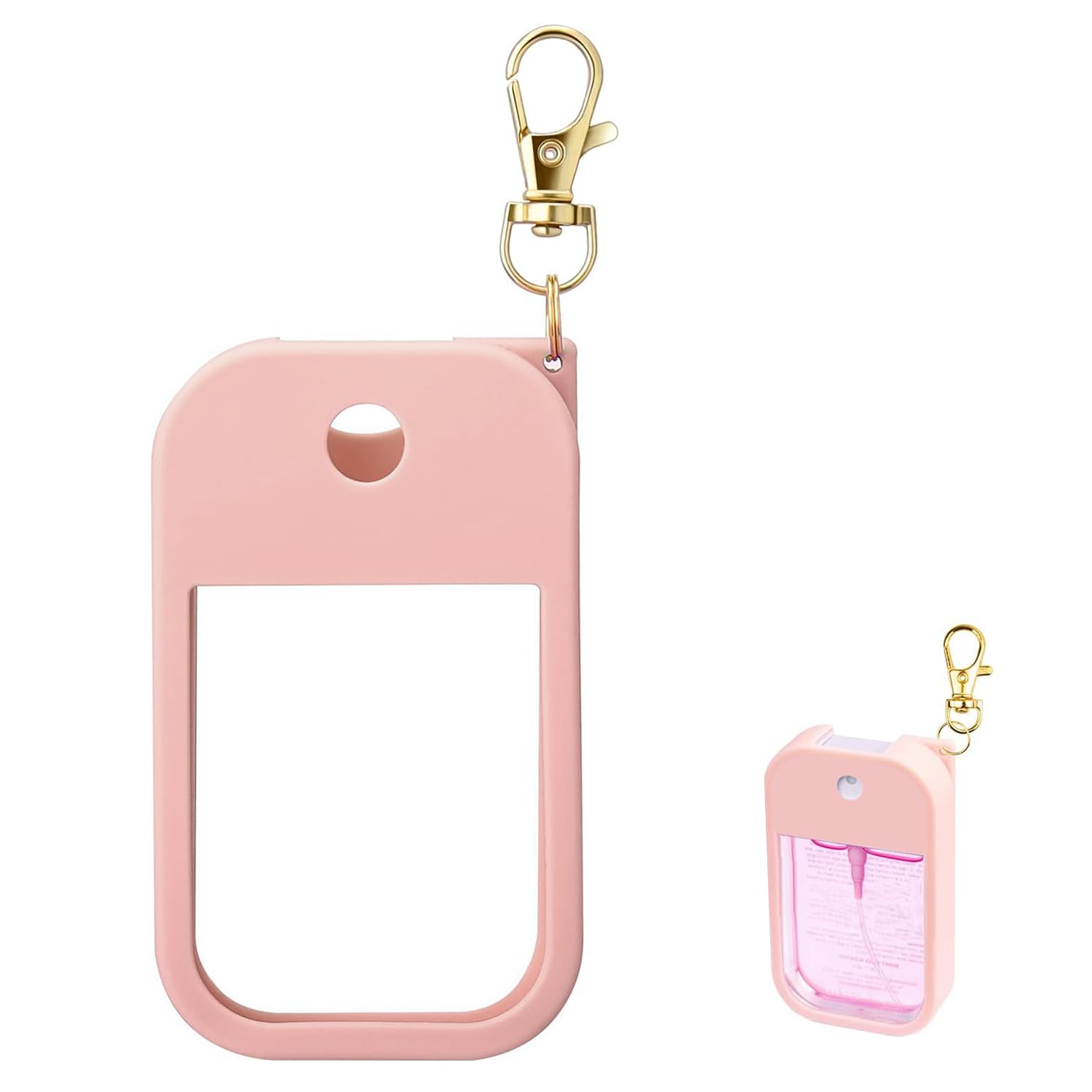 Photo 1 of ** Color Orange CFTONE Silicone Case for Touchland Hand Sanitizer Spray 1 FL OZ., Stylish Protective Cover with Keychain for Touchland Power Mist and Glow Mist Hanging Portable Accessory (TL silicone case-khaki)