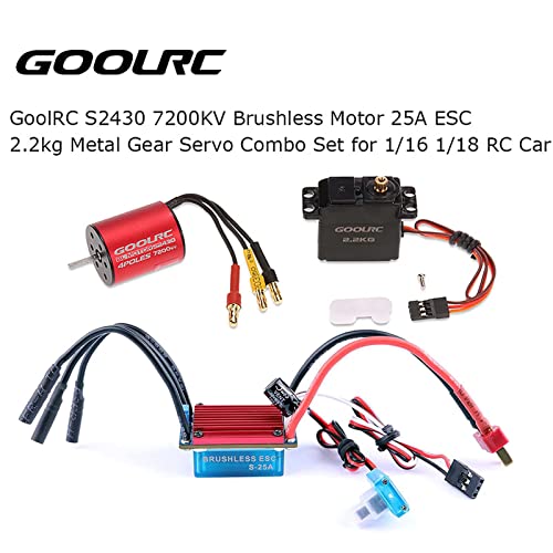 Goolrc S2430 7200Kv Brushless Motor 25A Esc 2.2Kg Metal Gear Servo Combo Set For 1/14 1/16 1/18 Rc Car #TOP3