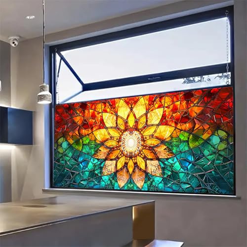 Película para ventana color mosaico 39.3x17.7 pulgadas miniatura 3