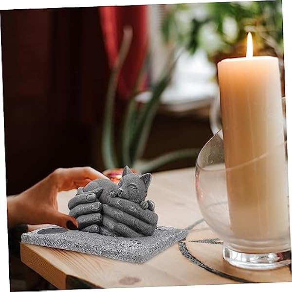 POPETPOP 2 Stuks Grafsteen Gedenkteken Hond Standbeeld Kat Grafsteen Markers Gedenkteken Graf Marker Taps Toelopende Kandelaars Decoratief Buiten Decor Huwelijksceremonie Decoraties