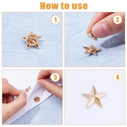 Image of SUPERFINDINGS Alloy Star Badge Lapel Pin Brooches Military Award Pins July Memorial Day Stars for Backpack Clothes