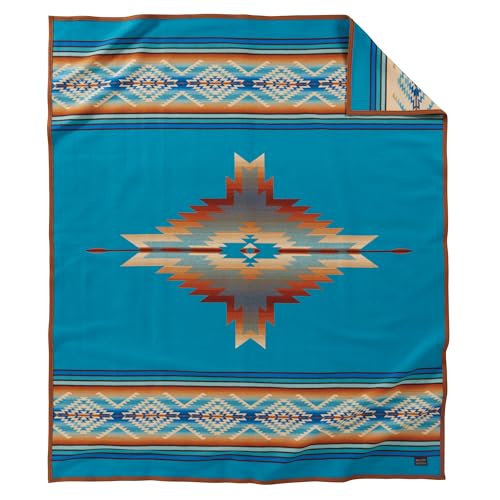 Image of Pendleton Jacquard Unnapped Twin Blanket, 64 x 80 in, Heirloom Virgin Wool