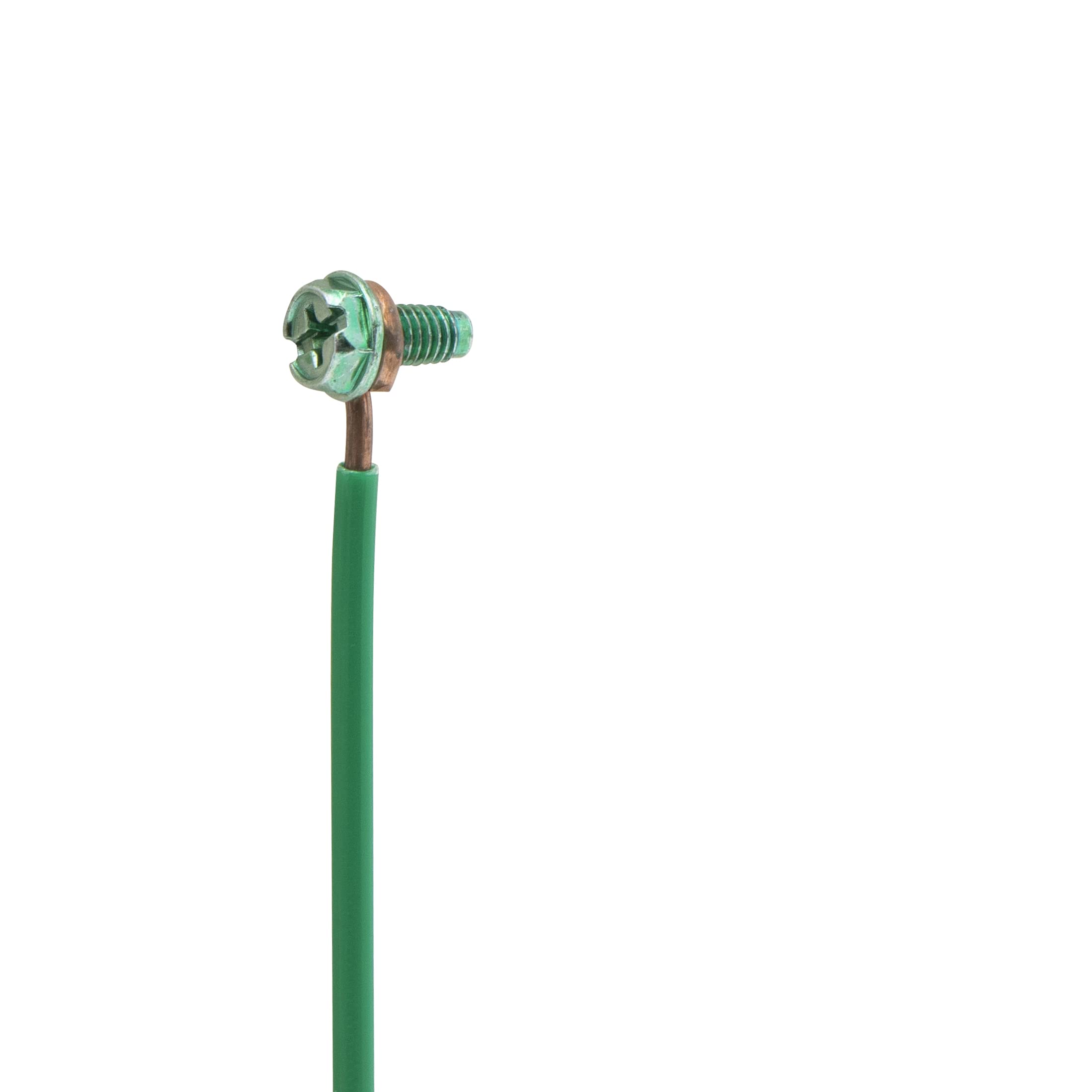 Maxxima 8 pulgadas. 12 AWG 1 cable sólido pelado a tierra coletas con tornillos, verde (paquete de 100)