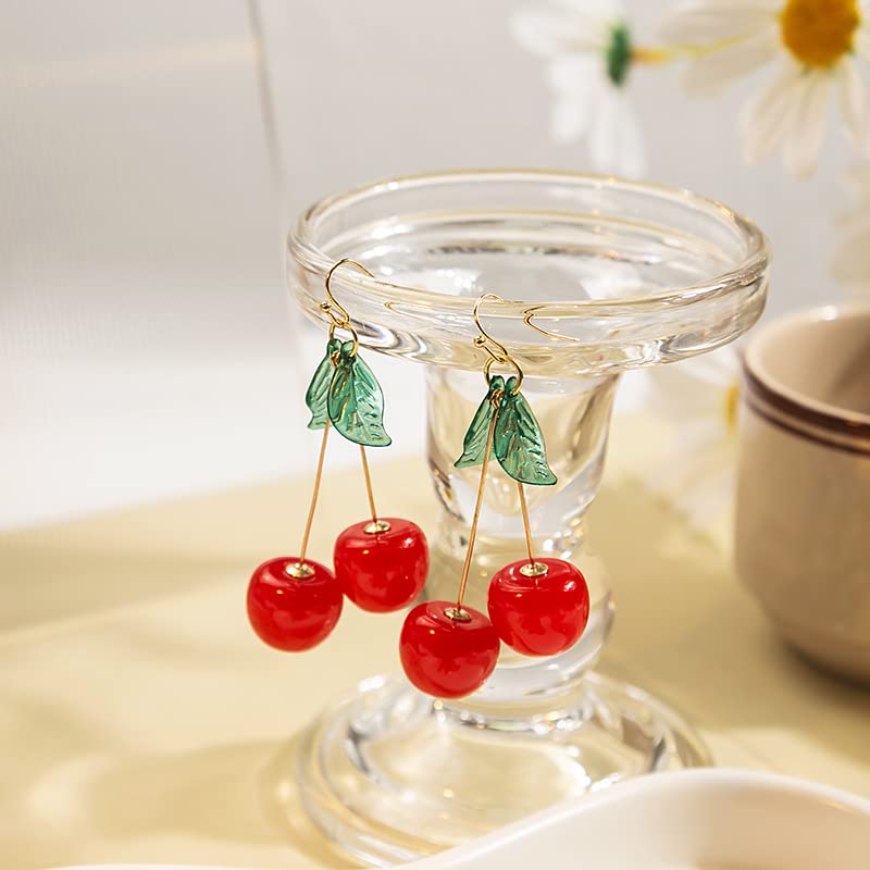 3D Cherry Dangle Earrings vivid Fruit Sweet Jewelry for Women2