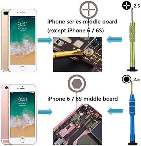 iPhone Screwdriver Set, qiaoyosh Screwdriver Repair Tool Kit for iPhone XR XS XS MAX X 8 Plus 7 6 6S 5 5S 5C 4 4S SE - Screwdriver Open Tool for Cell Phones and Mobile Devices