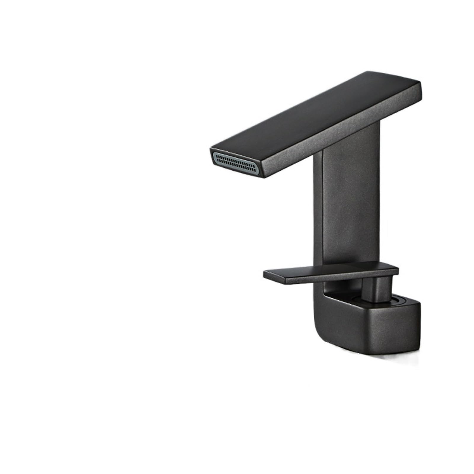Robinet de lavabo de salle de bain mitigeur cascade noir monotrou gris