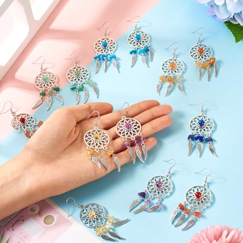 Boucles d'oreilles attrape-rêves aux finitions soignées, bijoux bohèmes d'exception - 7