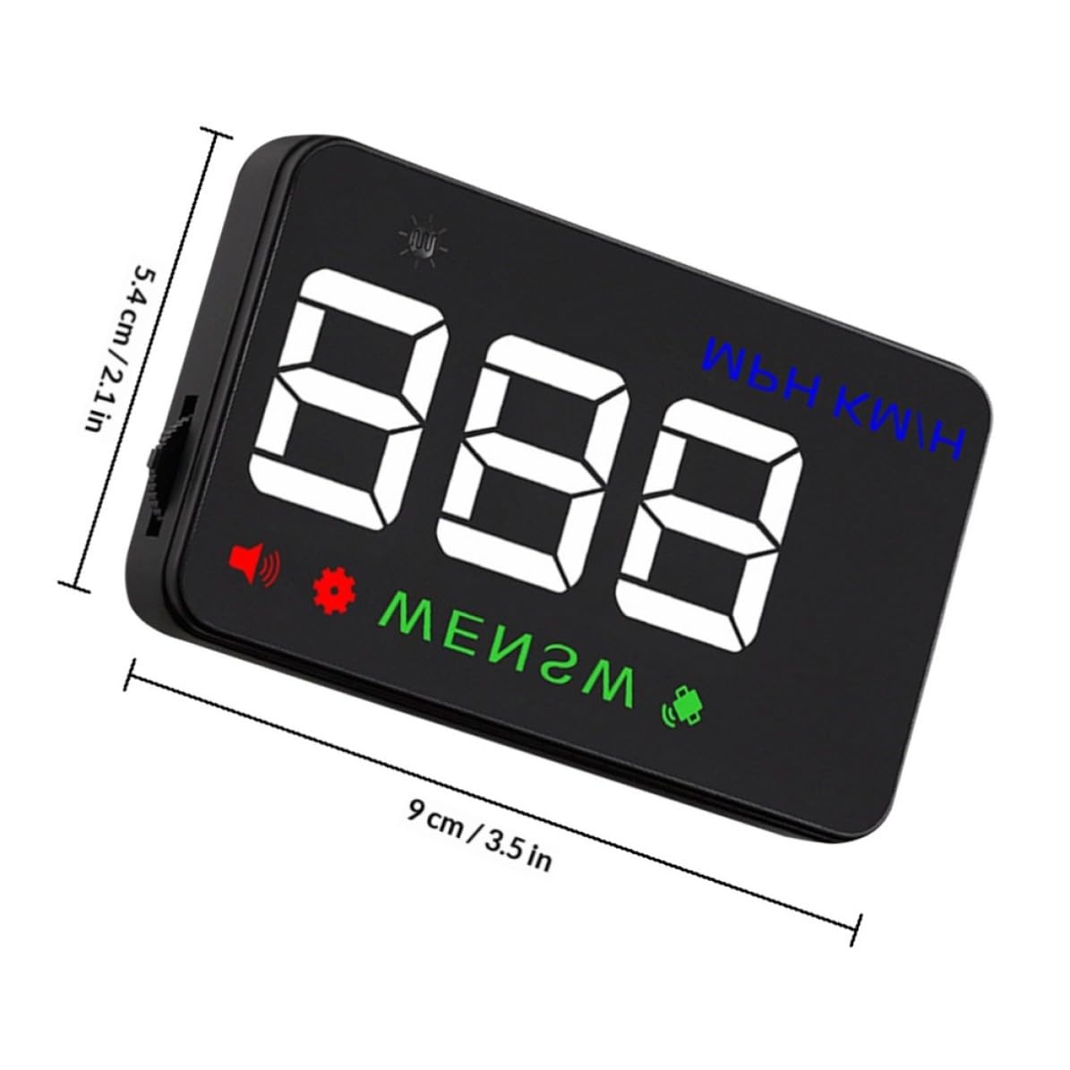 YARNOW Car Head-up Display Hud GPS Speedometer with Overspeed Alarm High Definition Abs Material Adjustable Brightness for Driving Safety