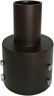 Tenon Adapter for 5 inch Round Pole,Top Tenon 2 3/8 inch fits Over Slipfitter Mount,Bottom Portion 5.51 inch,Dark Brown Pole Top Mount,Heavy Duty Steel Round Pole Bracket for LED Area Light