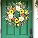 LOKEISNA 26 Inch Sunflower Wreath Decor, 26 Inch Peony Eucalyptus Summer Wreaths for Front Door Farmhouse Home Decor, Bright Handmade Decoration Gift from Spring to Fall