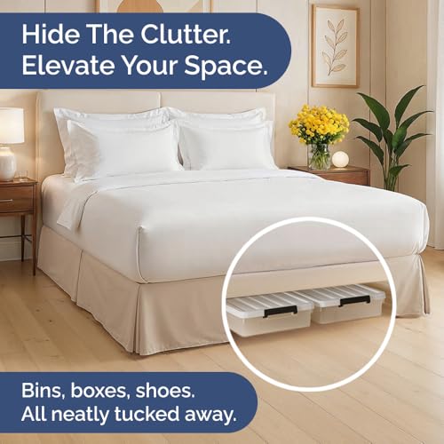 Pleated Bed Skirt Full Size - 3 Sided Pleated Bed Skirt Full - Ultra-Soft, Easy Fit with 12 Inch Tailored Drop - Hotel Quality, Wrinkle Free & Fade Resistant - for Women, Men, Kids and Teens - Cream