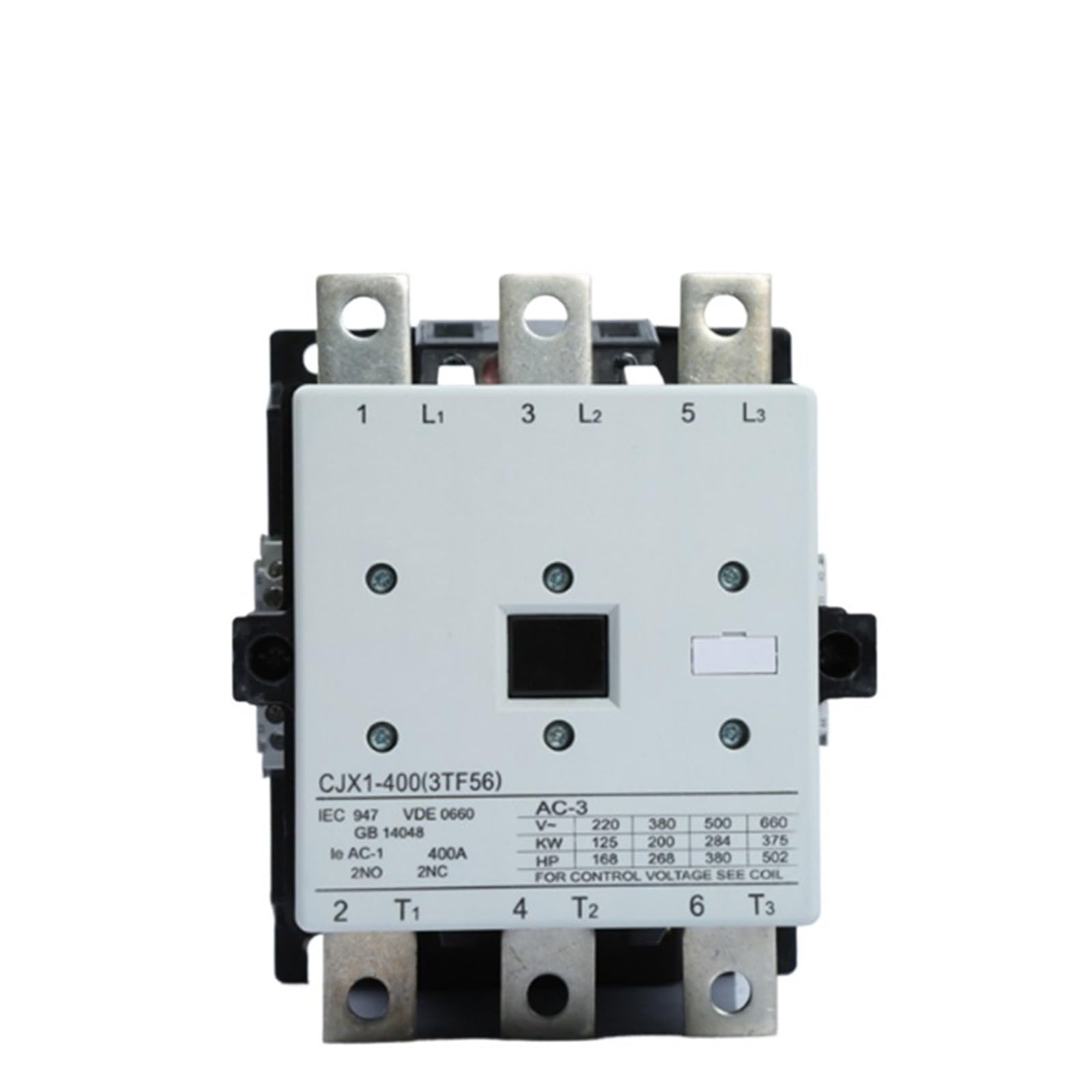 WQGQPXOB CJX1 AC Contactor 400A CJX1-400/22 3TF56 Magnetic 3Pole Three Phase AC24V 220V 380V 2NO 2NC 1Pcs(AC220V)