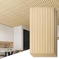 Art3d 12-Pack Slat Design 3D Wall Panels for Interior Wall Decor, 2x4 FT PVC Decorative Drop Ceiling Tiles - Oak, 24 x 48in.