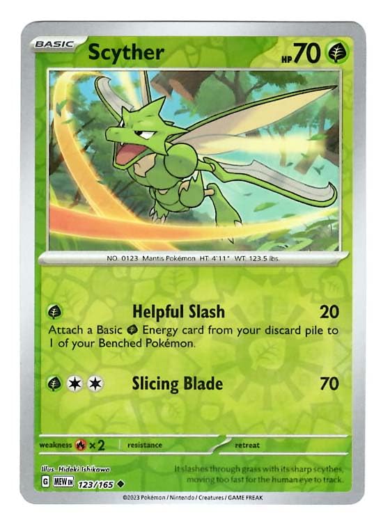Pokemon - Scyther 123/165 - Pokemon 151 - Reverse Foil