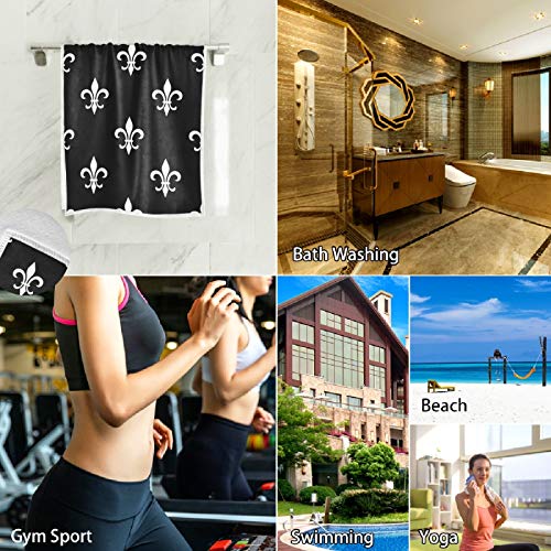 Susiyo Golden Fleur Lis Hand Towels Soft Highly Absorbent Large Hand Towels Fashion Print Fingertip Towels Bath Towel Multipurpose For Hand Face Bathroom Gym Hotel Spa (30 X 15 Inch) #TOP1