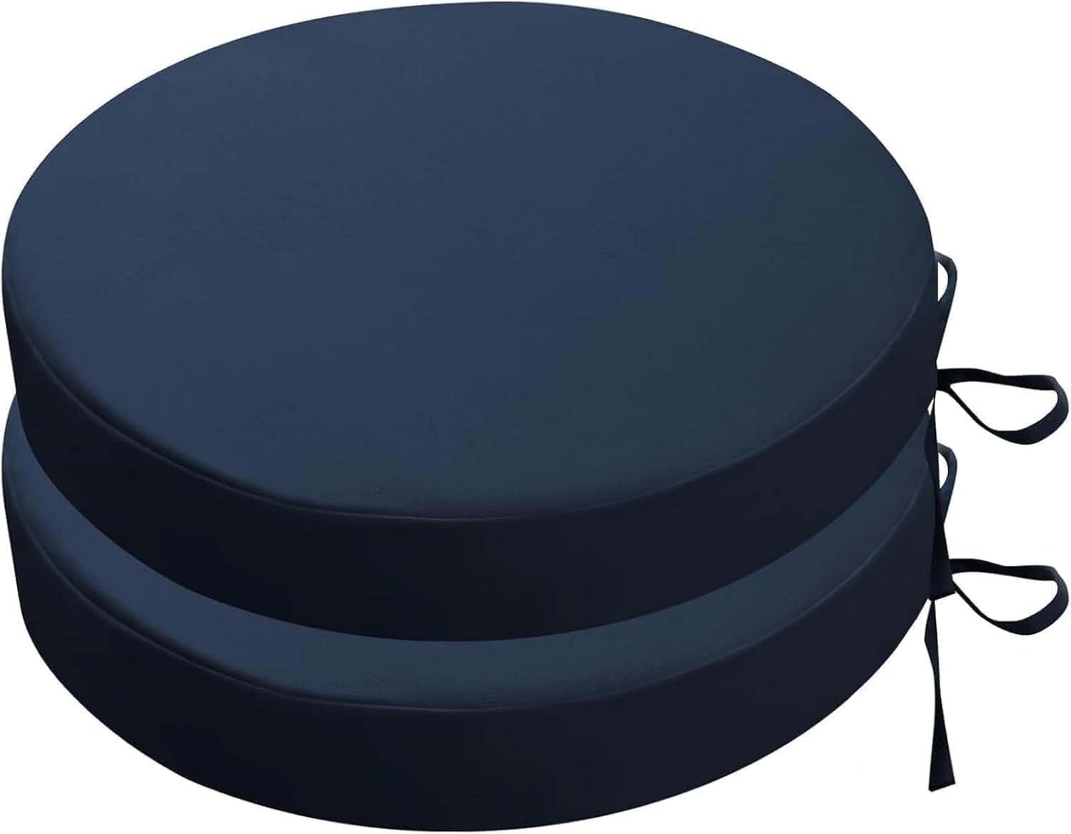 RTSFKFS Round Bistro Chair Cushions Set Of 2, Waterproof Patio Seat Pad With Ties And Removable Covers For Outdoor Furniture(Blue,40x5cm 2pcs)