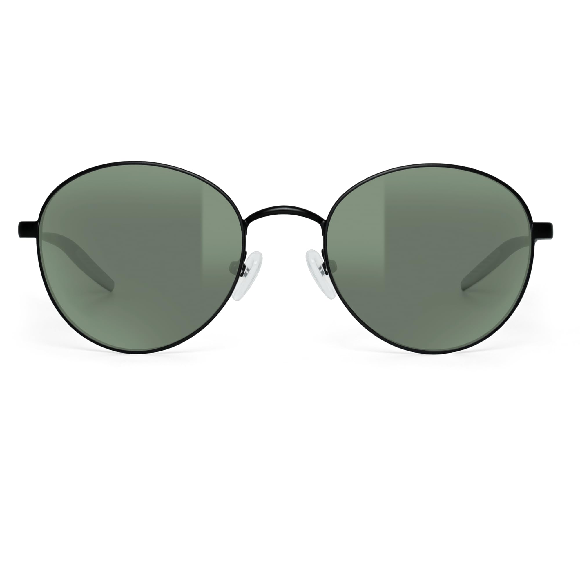 Bnus Round Titanium frame corning glass lens polarized sunglasses for men women shades UV400 protection