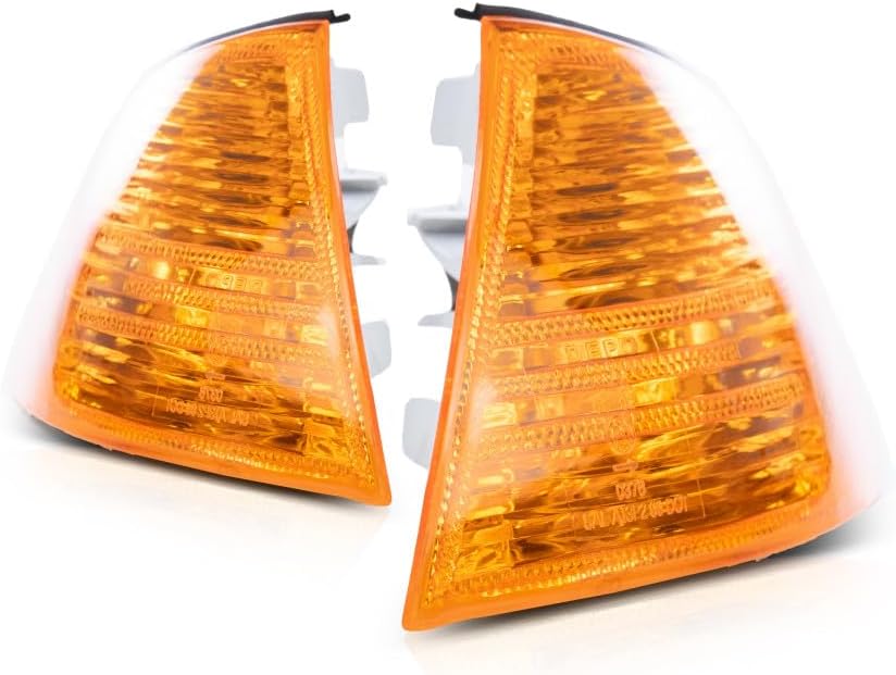 For 1999 2000 BMW 323i Pair Park/Signal Lights Driver and Passenger Side park/signal/marker combo; Sedan/4dr wagon; E46; w/amber lens BM2520104 BM2521104