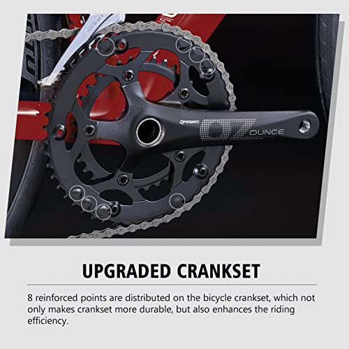 SAVADECK Carbon Fiber Road Bike, Carbon Fiber Frame 700C Racing Bicycle with Shimano Sora 18 Speed Groupset Ultra-Light Bicycle for Men or Women (Pink, 54cm) - Thumbnail 5