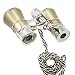 OPO Opera Theater Horse Racing Glasses Binocular Telescope Chain Necklace (Gold with Silver Trim) 3X25