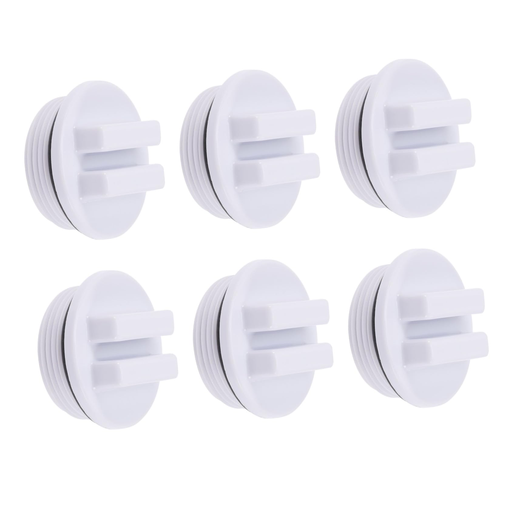 Set di tappi filettati per piscina con O-Ring, confezione da 6 per la prevenzione delle perdite d'acqua, gomma e materiale PP, adatto per filettatura piscina 4,8 cm, diametro interno 3,81 cm