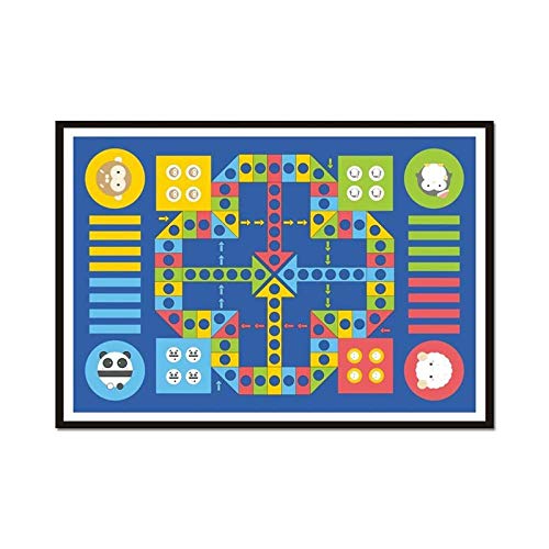 Kinder-Teppich Kinderzimmer Spiel-Teppich Cartoon fliegendes Schach 200×300CM
